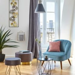 Tabouret Modern Gris Pieds Métal Atmosphera -Demeyers Magasin tabouret modern gris pieds metal atmosphera 1