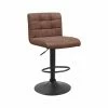 Tabouret Pivotant Hauteur Réglable Yeimy PU Marron -Demeyers Magasin tabouret pivotant hauteur reglable yeimy pu marron