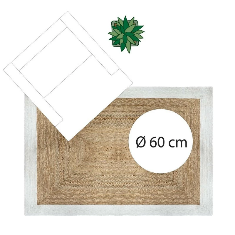 Tapis Jute Naturel Bord Blanc 120x170 Atmosphera 4 Tapis Jute Naturel Bord Blanc 120x170 Atmosphera – Image 2