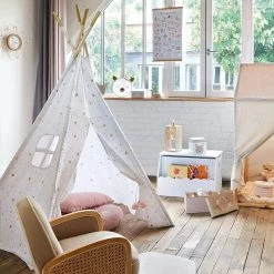 Tipi Décoratif 160 Cm Pour Enfant Blanc Atmosphera -Demeyers Magasin tipi 5 pieds decoratif pour enfant blanc atmosphera 1 4