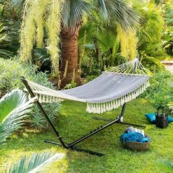 Toile Hamac Syssia Pompons 2 M Hespéride -Demeyers Magasin toile hamac syssia pompons 2 m hesperide 3