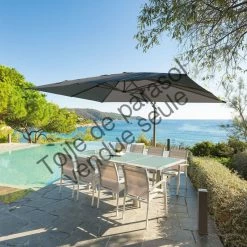 Toile Rempl. Rectangulaire En Oléfine Anthracite Eléa Hespéride 10 Toile Rempl. Rectangulaire En Oléfine Anthracite Eléa Hespéride -Demeyers Magasin toile remplacement rectangulaire anthracite pour parasol elea hesperide 3