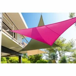 Toile Solaire 3x3x3m Curacao Taupe Hespéride -Demeyers Magasin toile solaire 3x3x3m luxe hesperide curacao taupe 4