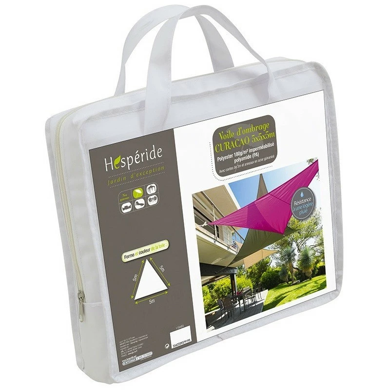 Toile Solaire 5x5x5m Curacao Blanc Hespéride 6 Toile Solaire 5x5x5m Curacao Blanc Hespéride – Image 4
