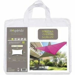 Toile Solaire 3x2m Curacao Blanc Hespéride -Demeyers Magasin toile solaire rectangulaire 2x3m luxe hesperide curacao blanc 2