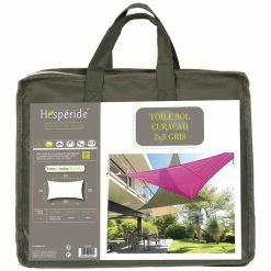 Toile Solaire 3x2m Curacao Gris Hespéride -Demeyers Magasin toile solaire rectangulaire 2x3m luxe hesperide curacao gris 2