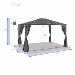 Tonnelle Belize 3,6x3m Graphite Hespéride -Demeyers Magasin tonnelle belize 36x3m graphite hesperide 3