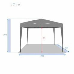 Tonnelle Pliante Carrée Hespéride 3x3m Easy Up Gris Ardoise -Demeyers Magasin tonnelle pliante hesperide 3x3m easy up gris ardoise 5