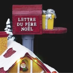 Village De Noël Animé Et Lumineux Poste Du Père Noël -Demeyers Magasin village de noel anime et lumineux poste du pere noel 1 1