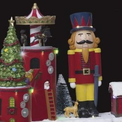 Village De Noël Animé, Lumineux Et Musical Atelier Du Père Noël -Demeyers Magasin village de noel anime lumineux et musical atelier du pere noel 1 1