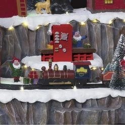 Village De Noël Animé, Lumineux Et Musical Atelier Du Père Noël -Demeyers Magasin village de noel anime lumineux et musical atelier du pere noel 1 3