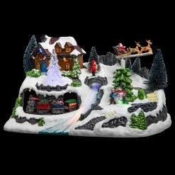 Village De Noël Animé & Lumineux Modèle Traîneau