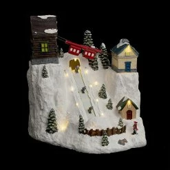 Village De Noël Cours De Ski Lumineux Et Animé