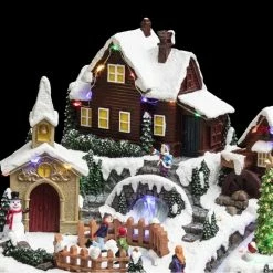 Village De Noël Lac Gelé Lumineux Et Animé -Demeyers Magasin village de noel lac gele lumineux et anime 1