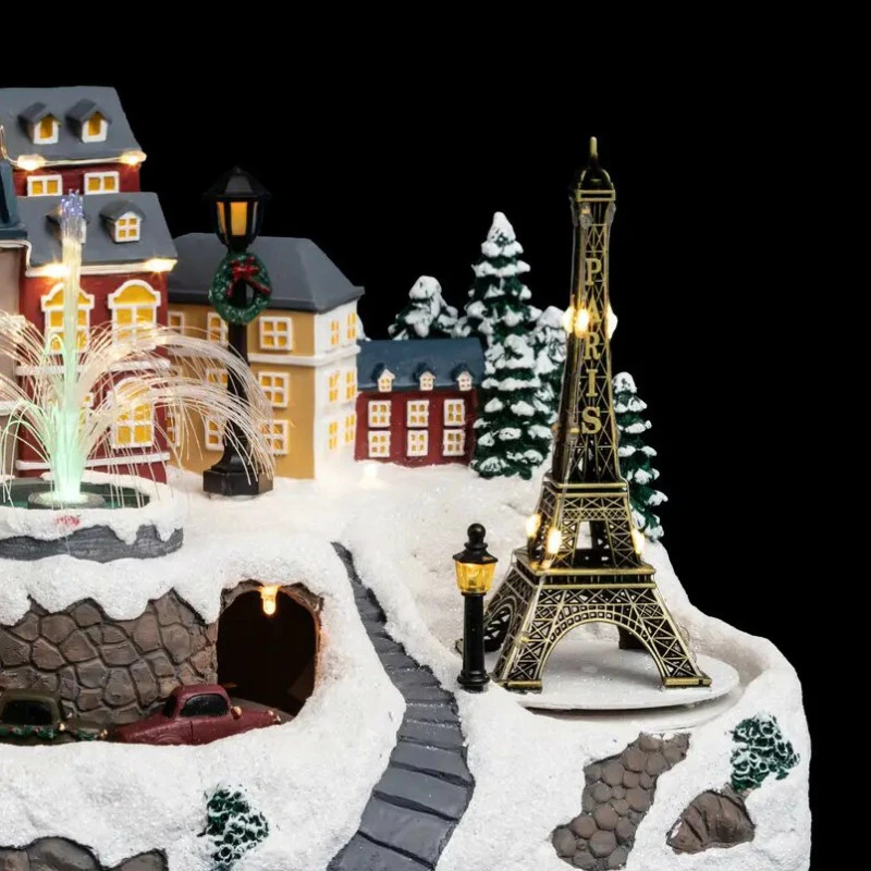 Village De Noël Lumineux Tour Eiffel Et Fontaine 4 Village De Noël Lumineux Tour Eiffel Et Fontaine – Image 2