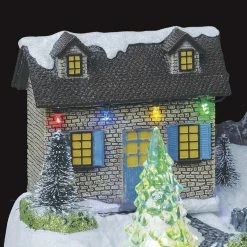 Village De Noël Moulin à Vent Animé, Lumineux Et Musical -Demeyers Magasin village de noel moulin a vent anime lumineux et musical 1 2