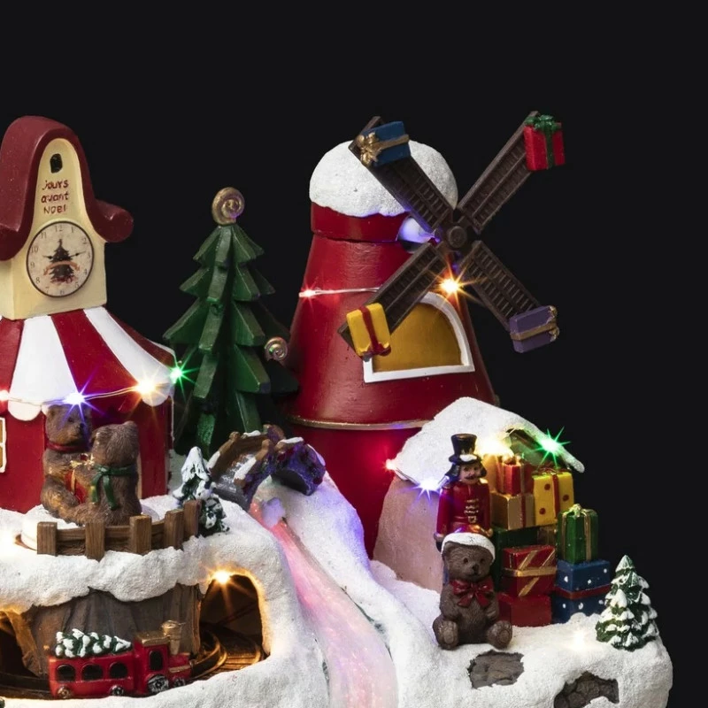 Village De Noël Moulin Et Horloge Du Père-Noël 4 Village De Noël Moulin Et Horloge Du Père-Noël – Image 2