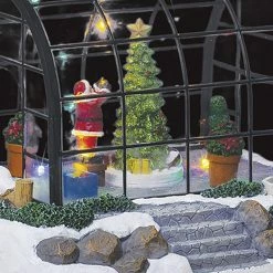 Village De Noël Serre Du Père-Noël Lumineux Animé -Demeyers Magasin village de noel serre du pere noel lumineux anime 1