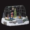 Village De Noël Serre Du Père-Noël Lumineux Animé -Demeyers Magasin village de noel serre du pere noel lumineux anime