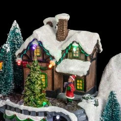 Village De Noël Traineau + Maison + Bonhomme De Neige -Demeyers Magasin village de noel traineau maison bonhomme de neige 1 1