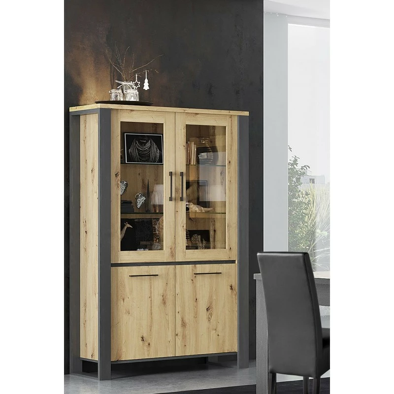 Vitrine 2 Portes + 2 Portes Vitrées LED Eden 3 Vitrine 2 Portes + 2 Portes Vitrées LED Eden