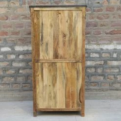 Vitrine 2 Portes Bois De Manguier Et Métal -Demeyers Magasin vitrine 2 portes bois de manguier et metal 1 6