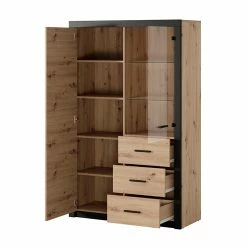 Vitrine 2 Portes Naturel Et Noir Brussel -Demeyers Magasin vitrine 2 portes naturel et noir bruges 2