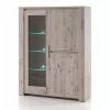 Vitrine 3 Portes LED Coloris Bois Clair Warschau -Demeyers Magasin vitrine 3 portes led coloris bois clair warschau