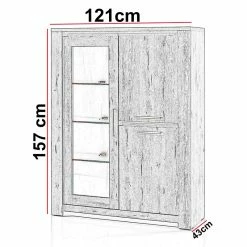 Vitrine 3 Portes LED Coloris Bois Clair Warschau -Demeyers Magasin vitrine 3 portes led coloris bois clair warschau 3