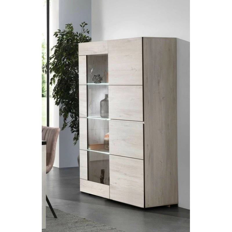 Vitrine éclairage LED Chêne Blanchi Elba 4 Vitrine éclairage LED Chêne Blanchi Elba – Image 2