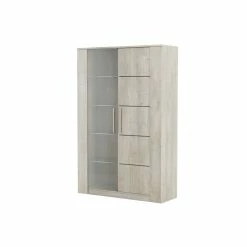 Demeyere Vitrine LED 2 Portes CANNES Chêne Champagne/béton Clair -Demeyers Magasin vitrine led 2 portes cannes chene champagne beton clair 4