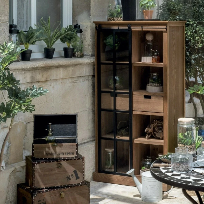 Vitrine Porte Coulissante Danik 2 Tiroirs Atmosphera 4 Vitrine Porte Coulissante Danik 2 Tiroirs Atmosphera – Image 2